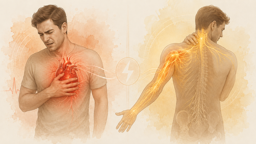 Heart Attack vs. Nerve Problem Infograohic