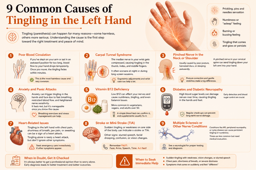 9 common causes of left hand tingling