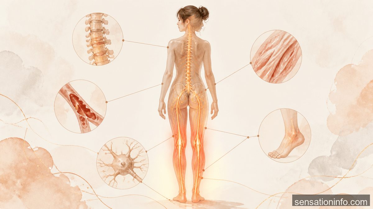 what causes burning sensation in legs — featured illustration