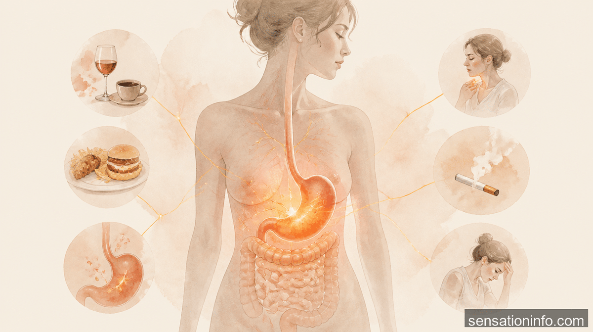 what causes a burning sensation in the stomach — featured illustration