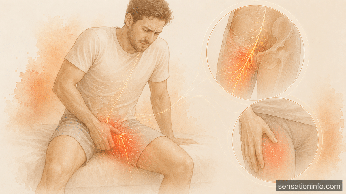 Watercolor Groin Pain Anatomy Infographic