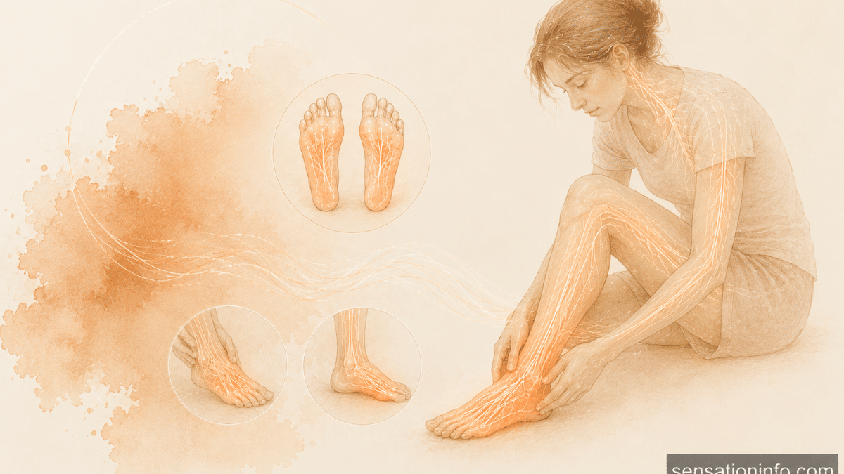Watercolor Foot Nerve Sensation Illustration