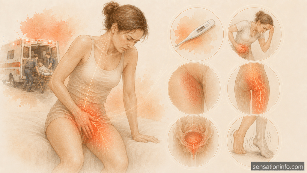Watercolor Pelvic Pain Warning Signs