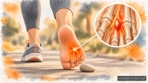 Morton's neuroma walking on a marble under toes